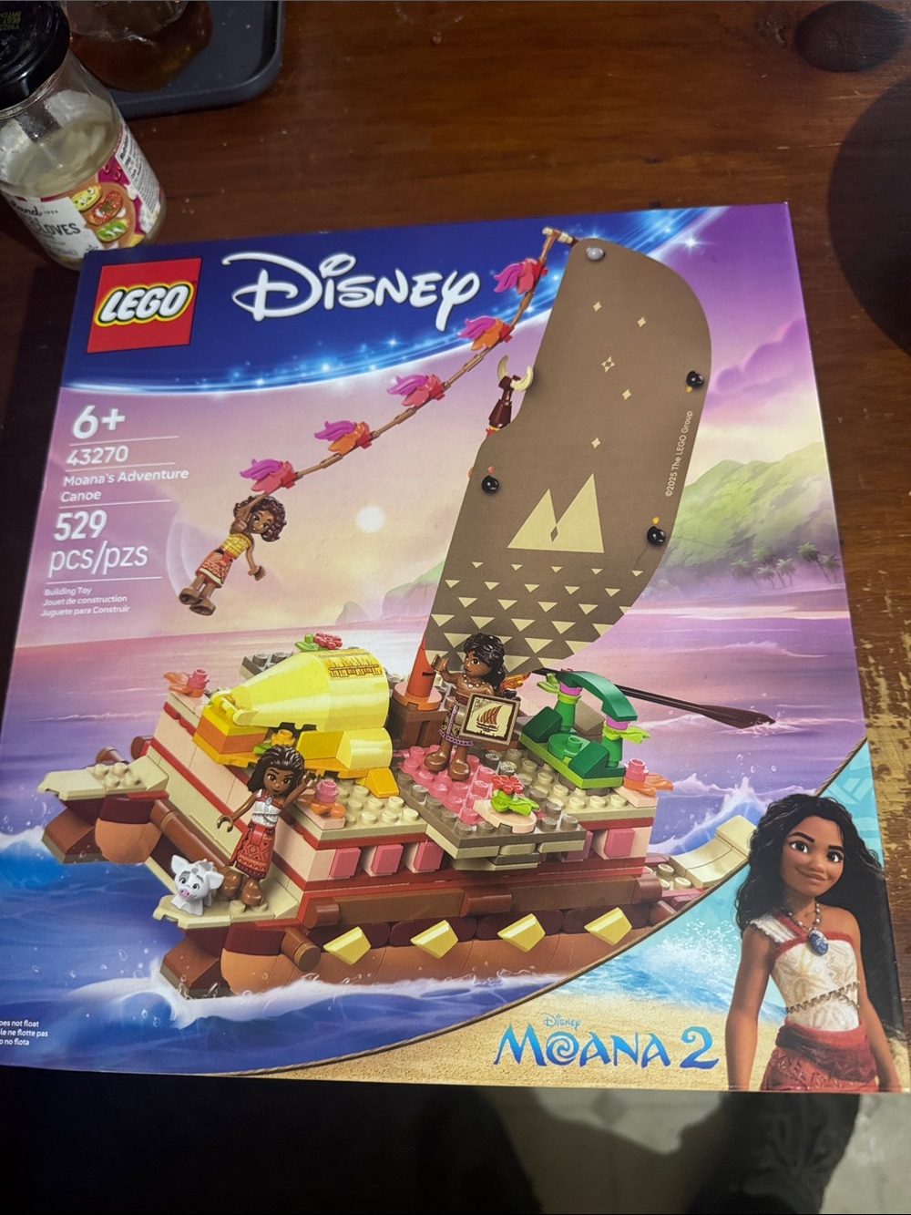 Disney LEGO Moana 2 Yellow, Brown & Pink Adventure Canoe Building Set